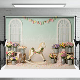 Lofaris Fresh Floral Trojan Windows Cake Smash Backdrop